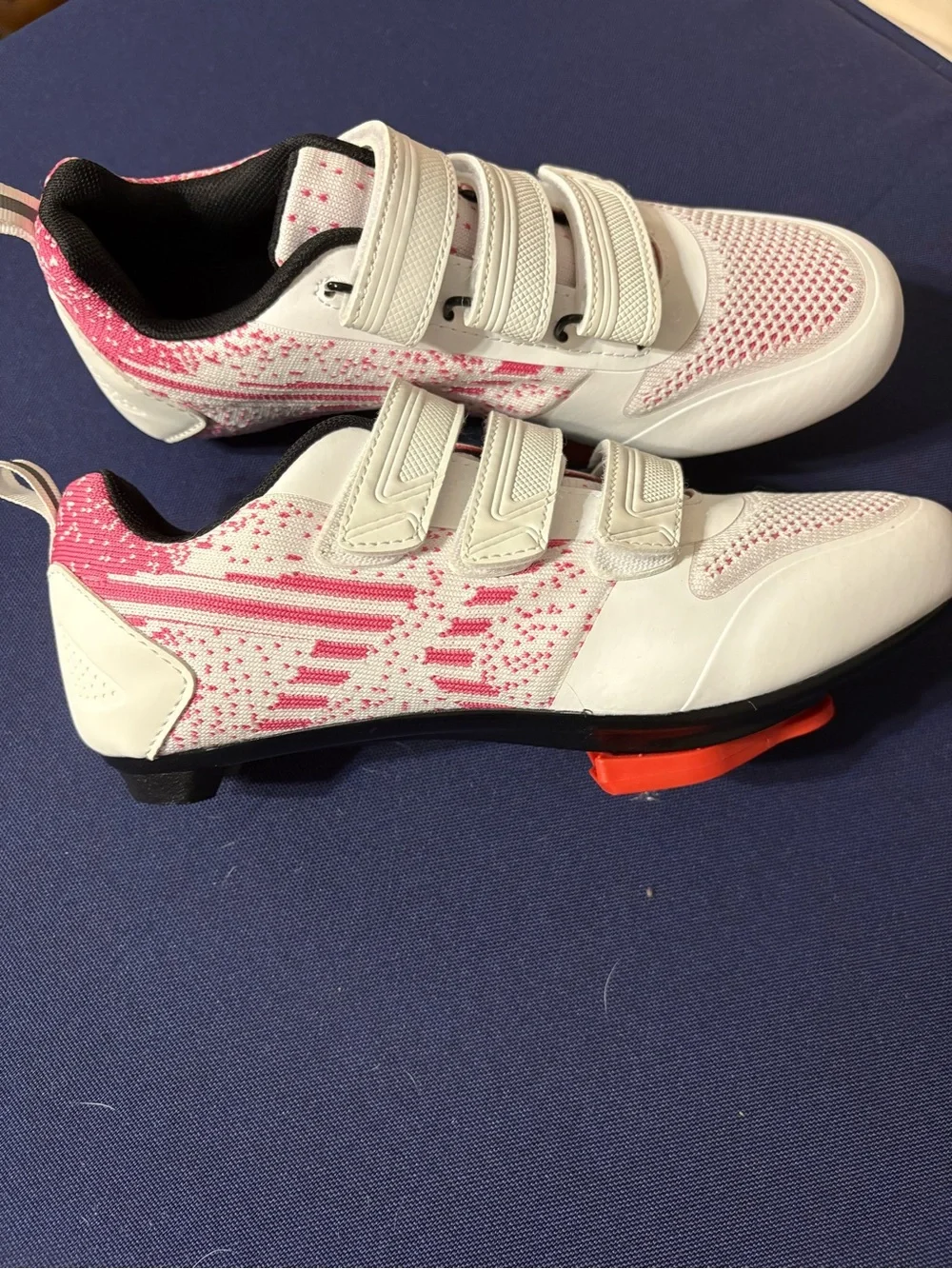 Sporto White and Pink Triple Velcro Athletic Sneakers
